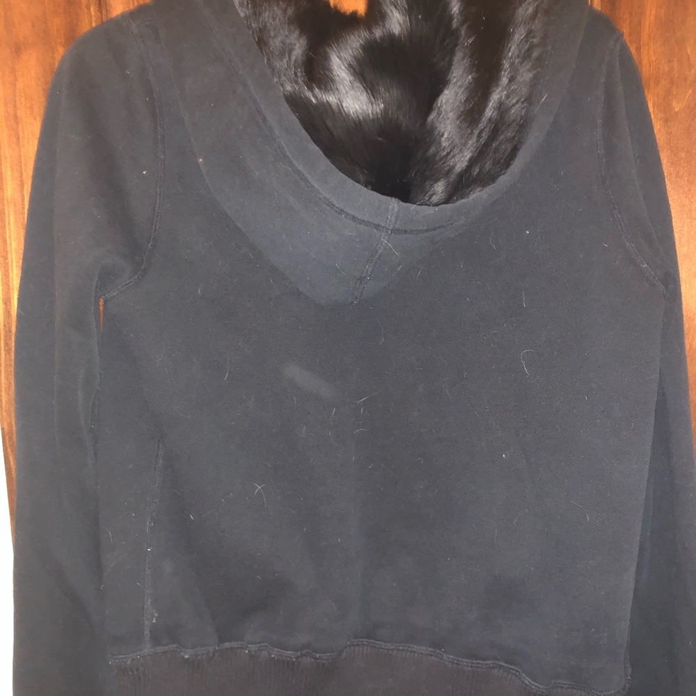 100% real rabbit fur juicy couture zip up hoodie